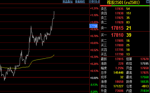 橡胶2501主力合约11月5日早盘：价格上涨与市场活跃度增加